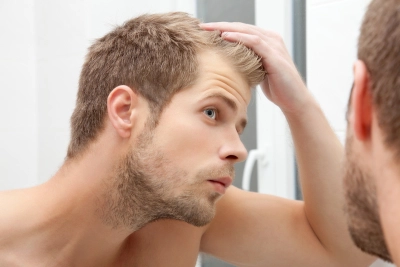 Man with scalp condition